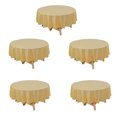 thumbnail image 6 of Efavormart 5 Pack Gold Round Plastic Tablecloths, Waterproof Disposable Table Covers - 84", 6 of 6