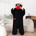 thumbnail image 3 of Joyioe Goofy Big Mouth Monster Onesies for Women Men Unisex Adults Black Funny Soft Plush Loungewear Silly Cozy Hooded Fleece Jumpsuit Pajamas, 3 of 5