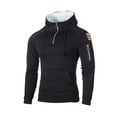 thumbnail image 1 of Fashnice Chandails en Molleton pour Hommes Sweat à Capuche à Cordon Manches Longues Coupe Régulière Sport Noir G, 1 of 3
