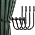 thumbnail image 1 of WWS-Curtain Holdbacks, 4 Pcs Supports de Rideaux Muraux, Crochets Rétro pour Fenêtre, Décoration Intérieure, Noir, 1 of 4