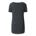 thumbnail image 3 of Savings Clearance 2025! asdoklhq Womens Plus Size Clearance $5,Women Plus Size Round Neck Short Sleeved Long T-Shirt Blouse, 3 of 8