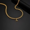 thumbnail image 4 of HIJONES Women's Men's Stainless Steel 26 Initial Alphabet Necklace Pendant Hip Hop Chunky Chocker Link Chains Gold H, 4 of 6