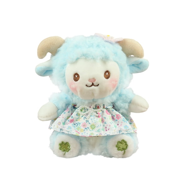 5.1in Cute Dressed Lamb Plush Toy, Soft Sheep Doll in Stylish Outfit, Decorative Farm Animal Stuffed Figure, Cuddly Woolly Toy with Removable Clothing, Soft Plushie Ornament