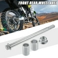 thumbnail image 2 of 1 Set Front Rear Axle with Bushing and Screw Bolt M14 205mm Dirt Bike Scooter ATV Wheel Axle Silver Tone, 2 of 6