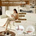 thumbnail image 6 of FFH 74" Chenille Couch for Living Room, 3 Seater Cloud Sofa with Elegant Rolled Arms and Pleated Skirt Design, Beige, 6 of 8