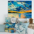 thumbnail image 1 of Designart Cloudy Wide Open Sunset Over Ocean Horizon Canvas Wall Art, 1 of 4