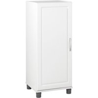SystemBuild 15.7"W x 15.4"D x 38.3"H Single Door Storage Cabinet, Stackable, White