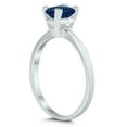 thumbnail image 2 of SZUL Women's Emerald Shaped 6X4MM Sapphire Solitaire Ring in 10K White Gold, 2 of 4