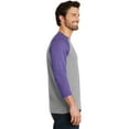 thumbnail image 2 of District Made Mens Perfect Tri 3/4 Sleeve Raglan-L (Purple Frost/ Grey Frost), 2 of 3