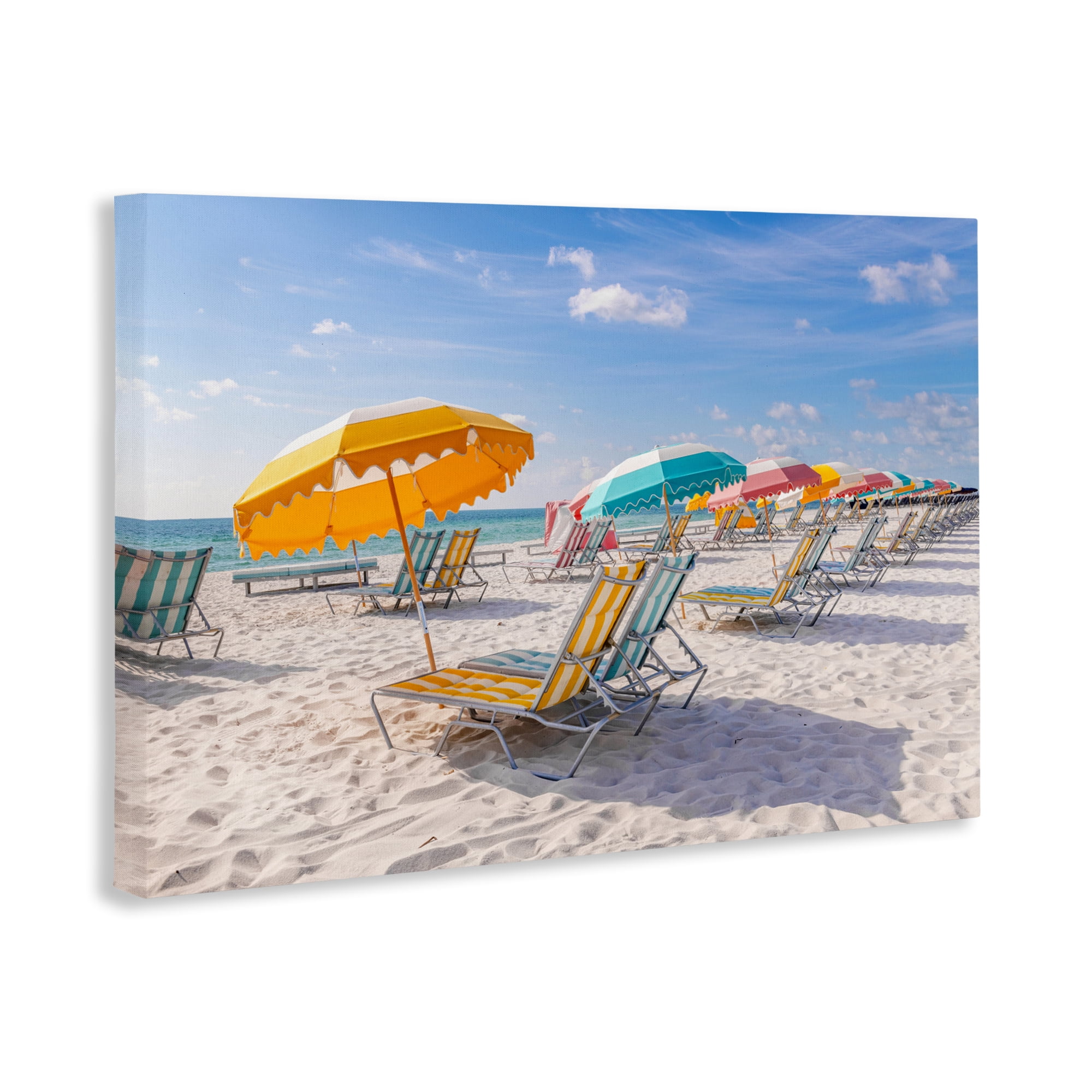 Stupell Industries Striped Umbrellas on Sunny Beach Canvas Wall Art, design by Richard Silver