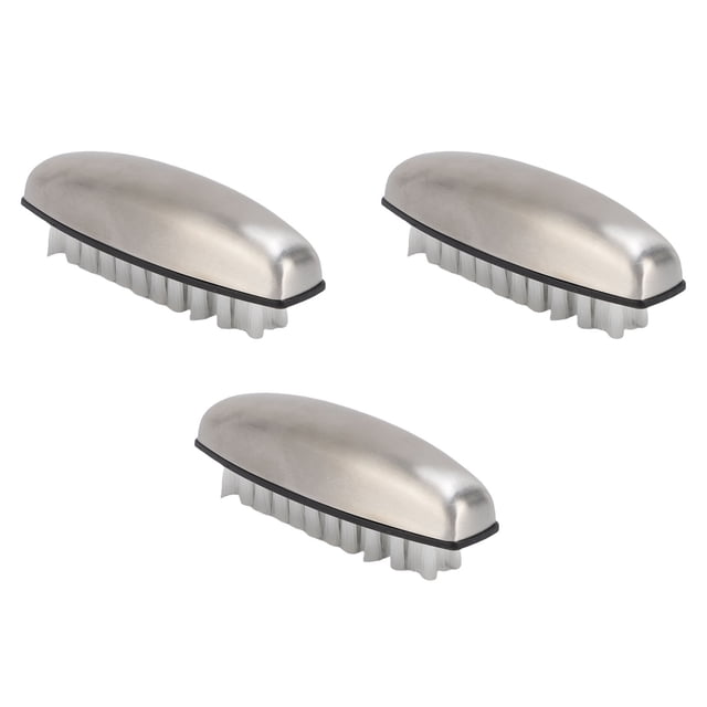Hand Fingernail Brushes, Stainless Steel Vegetable Cleaning Scrubber Brush Nylon Bristle Onion Fish Garlic Odor Remover Versatile for Kitchen