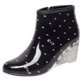 thumbnail image 1 of Bottes de Pluie pour Femmes à Semelles Compensées, Chaussures de Pluie Courtes, Chaussures Élégantes pour Femmes, 1 of 4