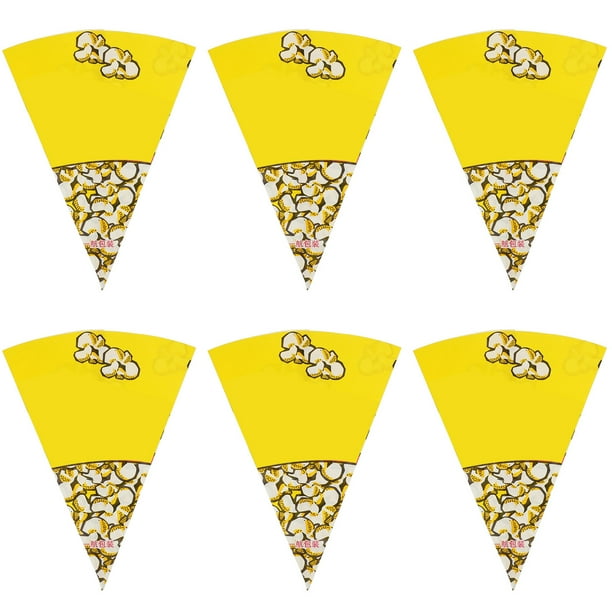 50 bolsas de papel para palomitas de maíz en forma de cono, ideales para fiestas. Bolsitas individuales para palomitas de maíz.