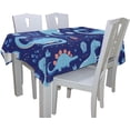 thumbnail image 4 of Coolnut Funny Blue Dinosaurs Tablecloth Modern Table Cover for Home Decoration, Spill Proof Cloth Washable for Dinner Picnic, 54"x72", 4 of 6