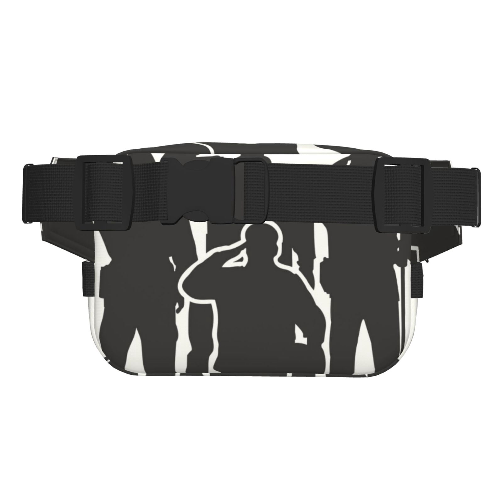 Picia Veterans Day Print Square Double-Layer Waist Bag Mini Adjustable Waist Belt Bag Exercise Running Travel Hiking