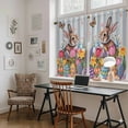 thumbnail image 5 of Easter Bunny Tier Curtains 54 Inch Length, Colorful Eggs Spring Tulips Flower Blue Stripes Cafe Short Curtains for Bathroom Sink, Small Kitchen Curtain Light Filtering Drapes 2 Panels 27.5"Wx54"L, 5 of 8
