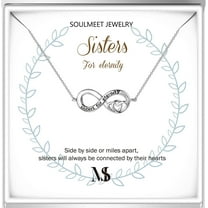 AOBOCO Sisters Gifts S925 Sterling Silver Sister Necklace Eternity Gifts for Women, Christmas Birthday Jewelry Gifts for Sisters from Sisters