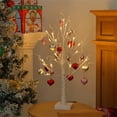 thumbnail image 1 of Décorations de la Saint-Valentin, Arbre de Bouleau avec Ornements Suspendus en Forme de Cœur, Arbres Artificiels Lumineux avec Lumières DEL Roses et Rouges, Brindilles Lumineuses de Table à Piles pour la Maison et l'Intérieur, 1 of 4