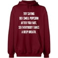 thumbnail image 2 of OXI Hoodie Sweatshirt - Do I Smell Popcorn, Basic Casual Hoodie for Men's and Women Fleece Hoodie Long Sleeve - Cardinal Red 2X-Large, 2 of 3