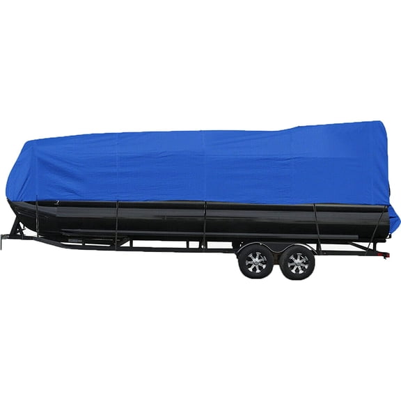 ALL-CARB Waterproof Pontoon Heavy Duty Boat Covers 600D Marine Grade PU Coating Blue
