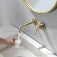 thumbnail image 2 of Solid Brass Two Holes Bathroom Sink Faucet, Wall Mounted Single Handle Basin Faucet, 2 of 10