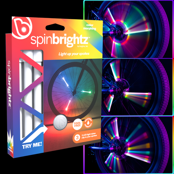 Brightz SpinBrightz LED Bicycle Spoke Light Set, 3-Piece, Color Morphing
