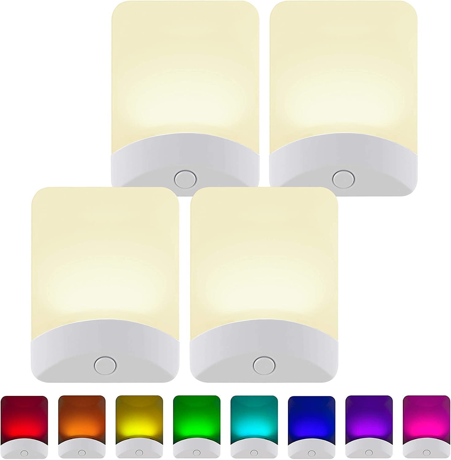 Light Sea Color-Changing LED Night Light Plug-in Bedroom, Dusk-to-Dawn Sensor 