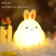 thumbnail image 3 of Cute Night Light Animal LED Night Lamp Bear Duck Rabbit Pig Chicken Portable Baby Night Light Creative Atmosphere Light Battery Operated Bedroom Bedside Sleep Light, 3 of 8