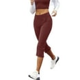 thumbnail image 3 of DYMADE Women Sweatpant Yoga Sport Running Mid Waist Solid Color Pockets Athletic Fit Capri Leggings, 3 of 5