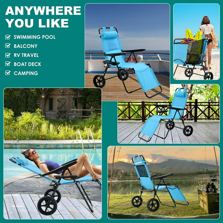 Beach chair with wheels sale