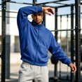 thumbnail image 6 of Vxararl Mens Zip Up Sweatshirt Lightweight Fleece Jacket Lightweight Fleece Full Zip no Hood Athletic Jacket Fall/winter Casual Wear, Outdoor Office Business Fleece Jacket Men Blue L, 6 of 6