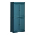 thumbnail image 5 of Palace Imports 100% Solid Wood Kitchen Pantry Storage Cabinet with Solid Doors and Adjustable Shelves, Teal Blue, 5 of 7