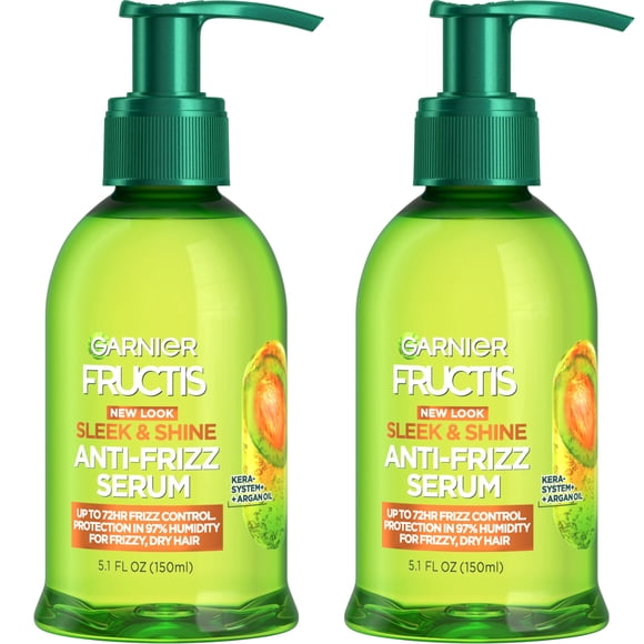 Sérum Garnier Fructis Sleek & Shine, antiencrespamiento, 150 ml (paquete de 2)