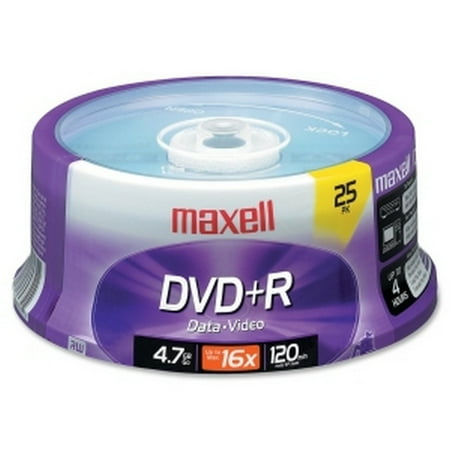 4 Gb 17.3in Dvd - MAXELL 639011 MAXELL 4.7 GB DVD+R 16X 25 SPINDLE