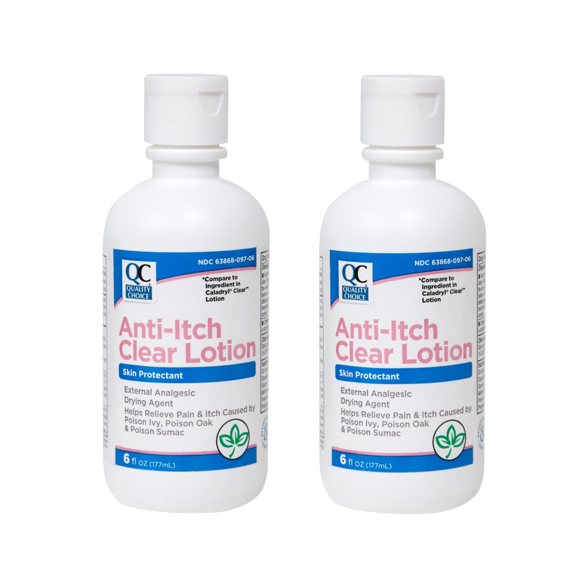 2 Pack Quality Choice Anti-Itch Clear Lotion for Poison Ivy and oak 6 Ounce Each