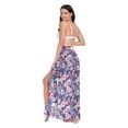 thumbnail image 3 of FORMRS Womens Beach Sarong Semi-Sheer Bikini Wrap Skirt Swimsuit Cover-ups, Pink and Purple Flowers, 3 of 7