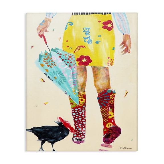 Stupell Industries Eclectic Walking In Rainboots Cheerful Vibrant Pattern Canvas Art, 16 x 20, by Pamela K. Beer
