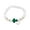 White Beads, Green Cross, variant on Uloveido Synthetic Green Malachite Side Cross Bracelet Crystal Beads Strand Bracelets Bangle Mustard Seed Religious Jewelry for Women Y943 (Green)