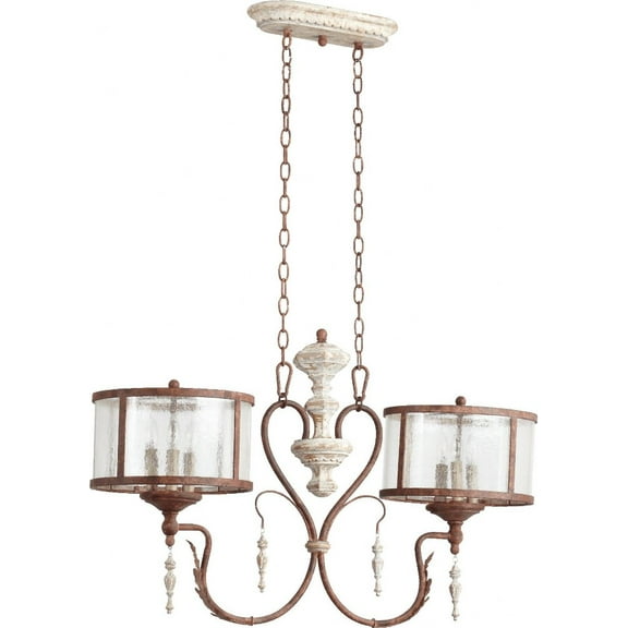 Quorum Lighting La Maison 6-Light 34.5 Manchester Grey/Rust Incandescent Chandelier