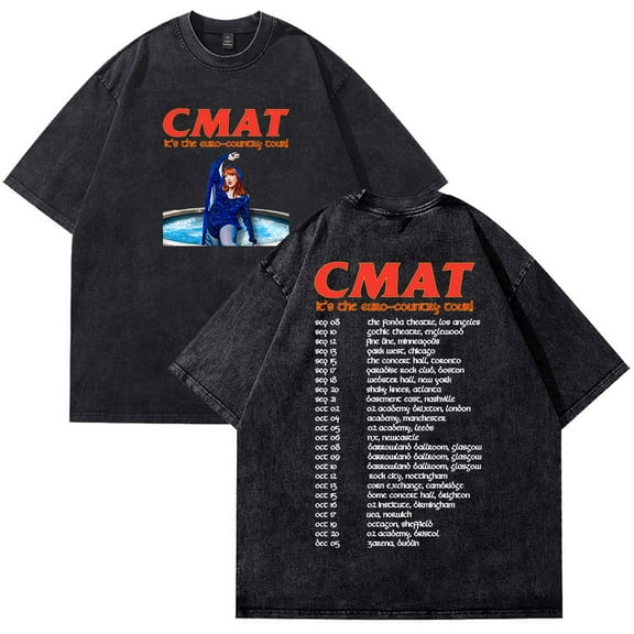 CMAT It's the Euro-Country Tour 2025 Merch T-Shirt Cotton Wash Tee Women Men Short Sleeve Casual Crewneck Tee