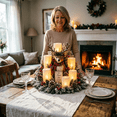 thumbnail image 6 of Christmas Lighted Centerpiece with Flameless Candle Glow, Enchanting Christmas Candle Centerpiece, Solar Outdoor Lights, Holiday Table Topper, 6 of 6
