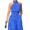 thumbnail image 3 of DYMADE Women Plus Size Elegant Strap Waist Sleeveless Print Jumpsuit, 3 of 4