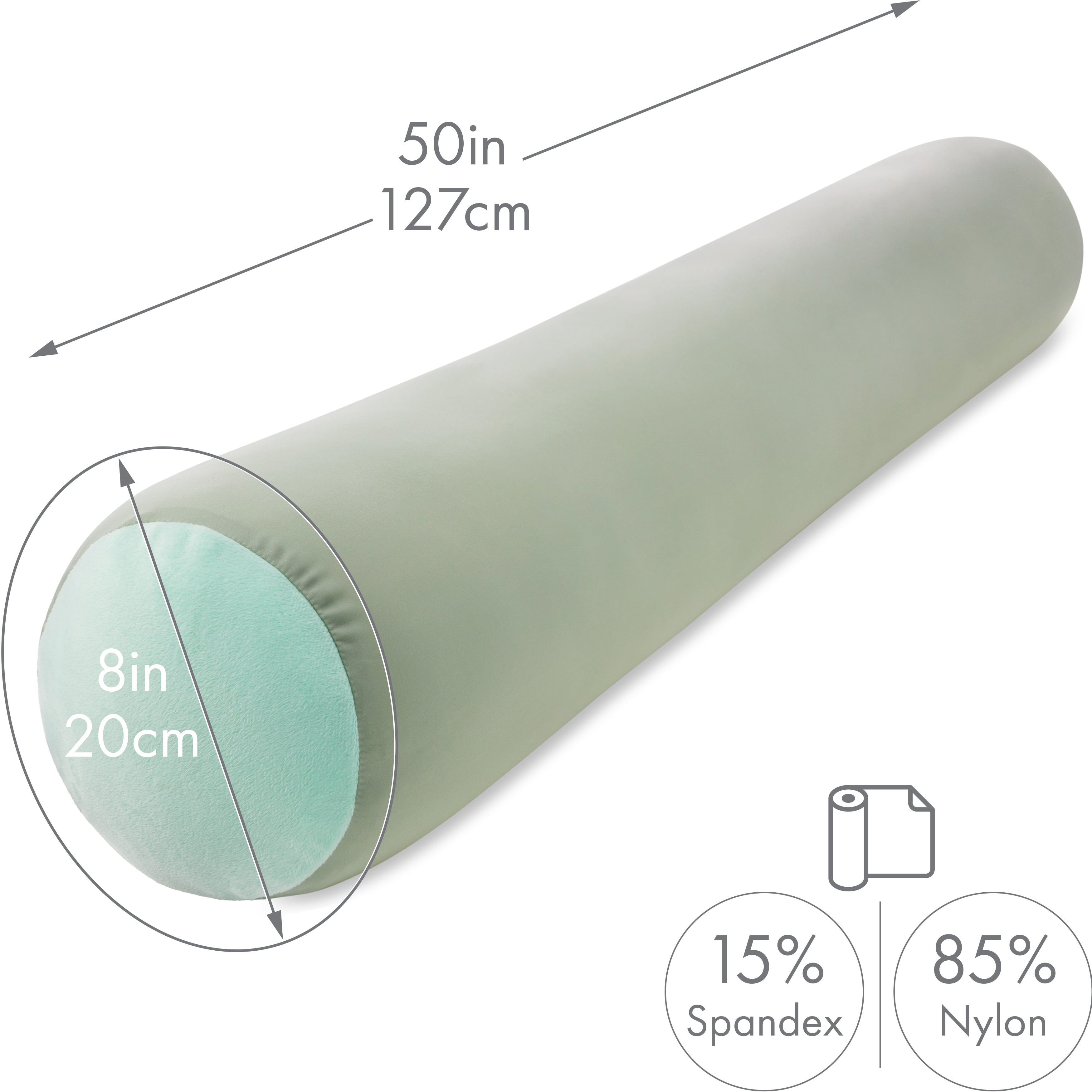 Pillowy Pillowcases, Body Pillow, Gray
