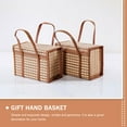 thumbnail image 4 of Cesta de bambú para festivales, regalos, compras, almacenamiento de frutas, picnic, cestas de algas marinas, ratán con tapa, 4 of 6