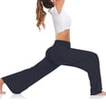 thumbnail image 5 of Hanerdun Women Wide Leg Yoga Pants Female Pocket Boot Cut Casual Pant Black L, 5 of 5