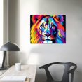 thumbnail image 3 of ONETECH  abstract Colorful painting Lion Picture Canvas print Wall art Modern decor design Animal Paintings Artwork for office dorm Home Living Room Decor, Stretched and Framed, 3 of 4