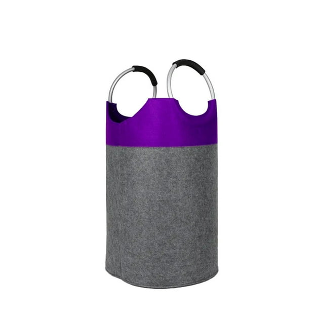 Felt Clothes Storage Bag Purple Organizers and Storage, Laundry Basket Laundry Hamper Laundry Baskets Dirty Clothes Hamper Laundry, 1*Felt Clothes Storage Bag, by Meiiso