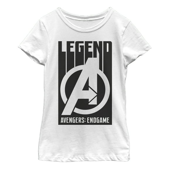 Girl's Marvel Avengers: Endgame Bold Legend Logo  Graphic Tee White Large