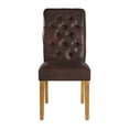 thumbnail image 4 of Weston Home Hudson Rolled Top Tufted Dining Chair, Set of 2, Brown PU, 4 of 8
