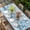 Blue, variant on Navy Blue Seahorse Table Cloths for 3 Foot Rectangle Tables, Summer Coastal Bubbles Ocean Waves Patio Waterproof Elastic Fitted Tablecloths, Washable Rectangular Table Cover for Camping